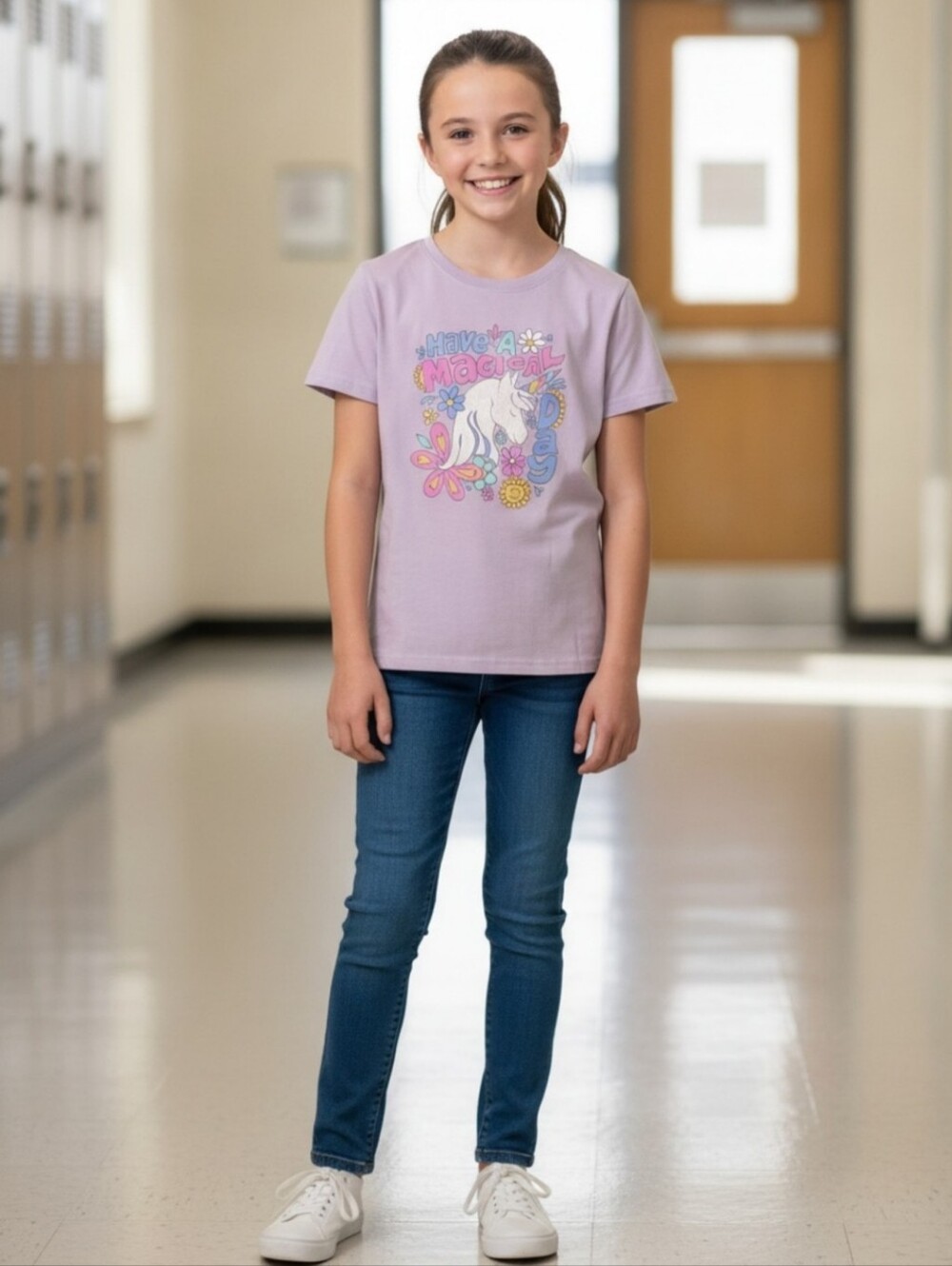 Life Is Good Unicorn Have a Magical Day Lavender Tee